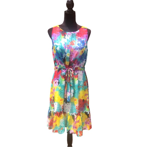 New Directions Bright Watercolor Dress size 10 - Picture 6 of 10